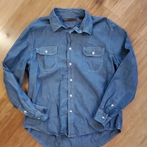 Perry Ellis Denim Blue Button-Down Shirt